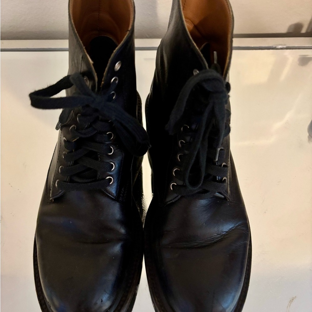 Women’s Frye Alice Black Leather Combat Boots - Picture 7 of 14